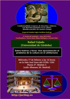 Seminario 'Condicionalidad recíproca de derechos y deberes: Los derechos humanos en la cultura filosófico-jurídica de nuestro tiempo': "Sobre teatros y faros: una aproximación al problema de la cultura en el utilitarismo"