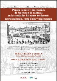 Cartel del Seminario Paisaje sonoro y procesiones de redención de cautivos en las ciudades hispanas modernas: representación, compasión y negociación
