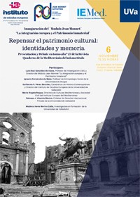 Cartel del evento Inauguración del módulo de Integración Europea Jean Monnet “La integración europea y el Patrimonio Inmaterial”2