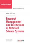 Cartel del curso de posgrado Curso de Postgrado: "Research management and institutions in national science systems"