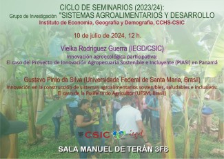 Ciclo de seminarios SADT: «Sistemas Agroalimentarios y Desarrollo Territorial» 