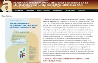 Seminario Internacional Imágenes Femeninas en la Literatura y las Artes escénicas (siglos XX-XXI)