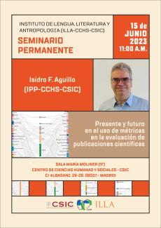 Seminarios permanente del ILLA: "Presente y futuro en el uso de las métricas en la evaluación de publicaciones científicas"