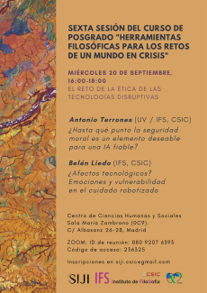 6ª sesión del curso de posgrado SIJI: "Herramientas filosóficas para los retos de un mundo en crisis" 6ª sesión del curso de posgrado SIJI: "Herramientas filosóficas para los retos de un mundo en crisis"