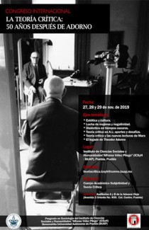 Cartel Congreso Internacional "La Teoría Crítica: 50 años después de Adorno"